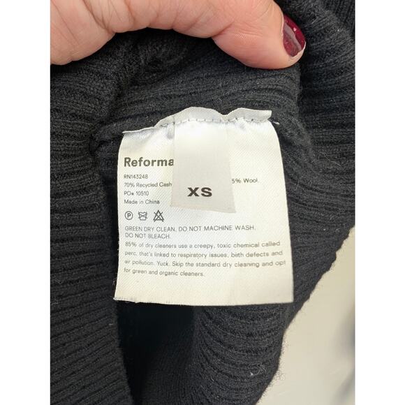 Reformation Isabel Recycled Wool And Cashmere-blend Sweater In Black sz XS - Picture 4 of 5